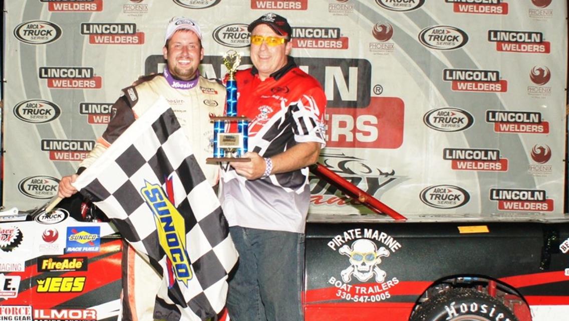 ARCA Truck Series: Brandon Huff Finally “Strikes”! Visits 1st Lincoln Welders Victory Lane, Takes The Double B Garage 100 At Angola!