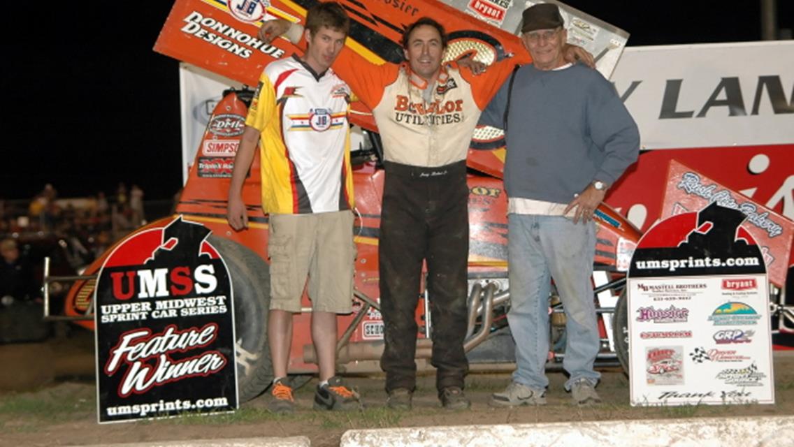 Jerry Richert, Jr. in Victory Lane at Princeton 6-25-11.
