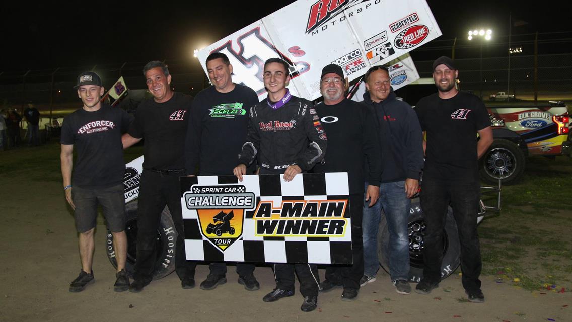 Giovanni Scelzi Sweeps Sprint Car Challenge Tour’s Asparagus Cup at Stockton Dirt Track