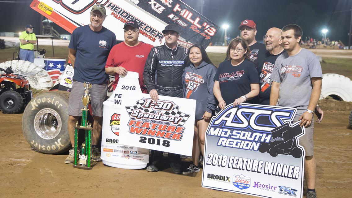 Hafertepe Caps Off Three Race Lucas Oil ASCS Swing With Victory at I-30 Speedway