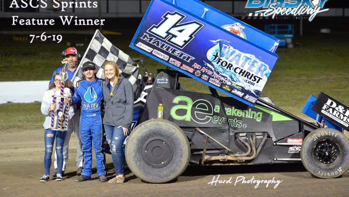 It’s Jordon Mallett By Inches At Big Sky Speedway With The ASCS Frontier Region