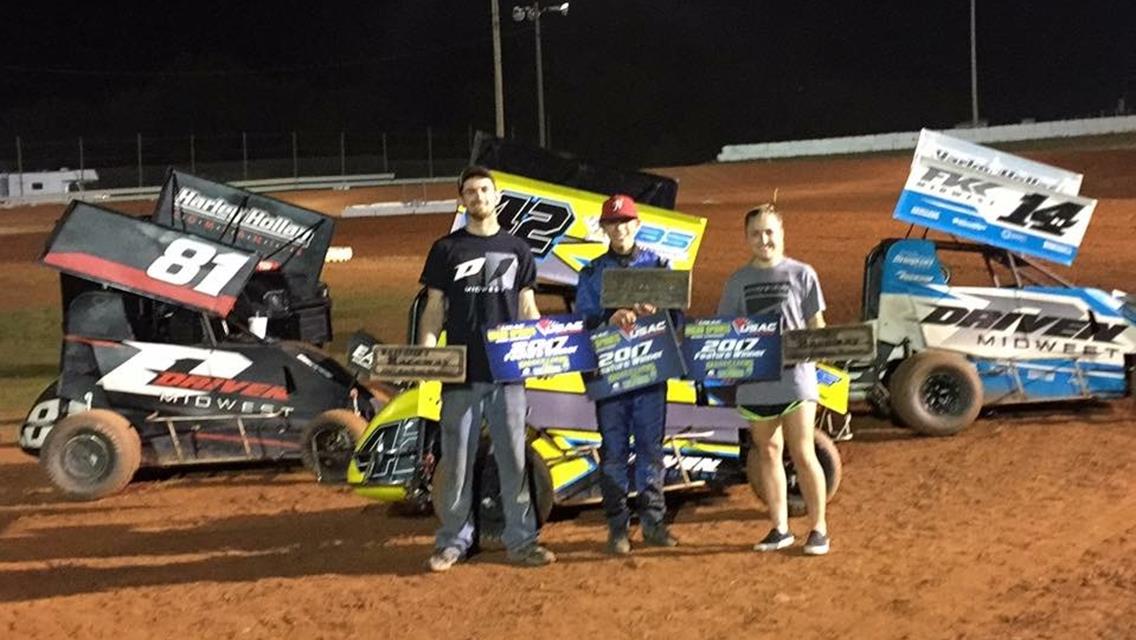 Flud, Hollan and Mercer Reach Victory Lane During Driven Midwest USAC NOW600 National Series Debut at Red Dirt Raceway