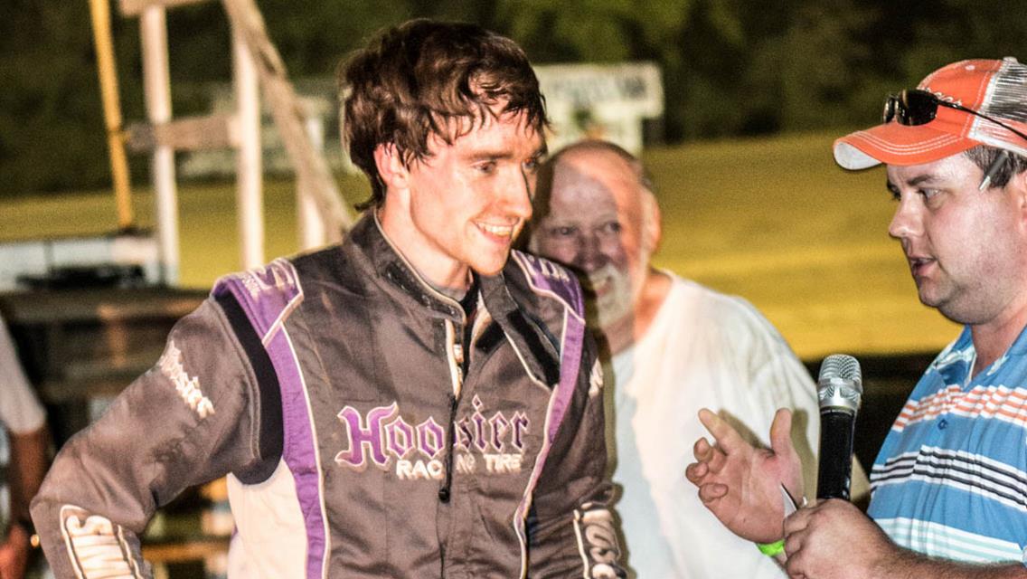 Linden Jones Passes on the Front Stretch for First Ever Feature Win