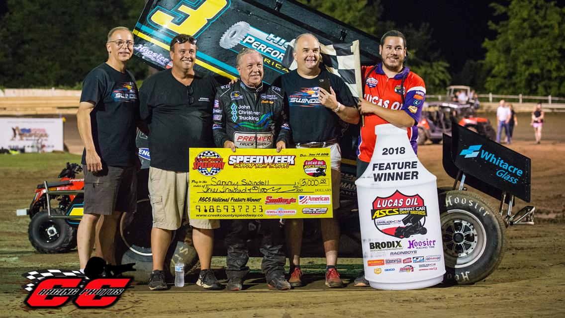 Swindell Triumphant With Lucas Oil ASCS In First Creek County Speedway Visit