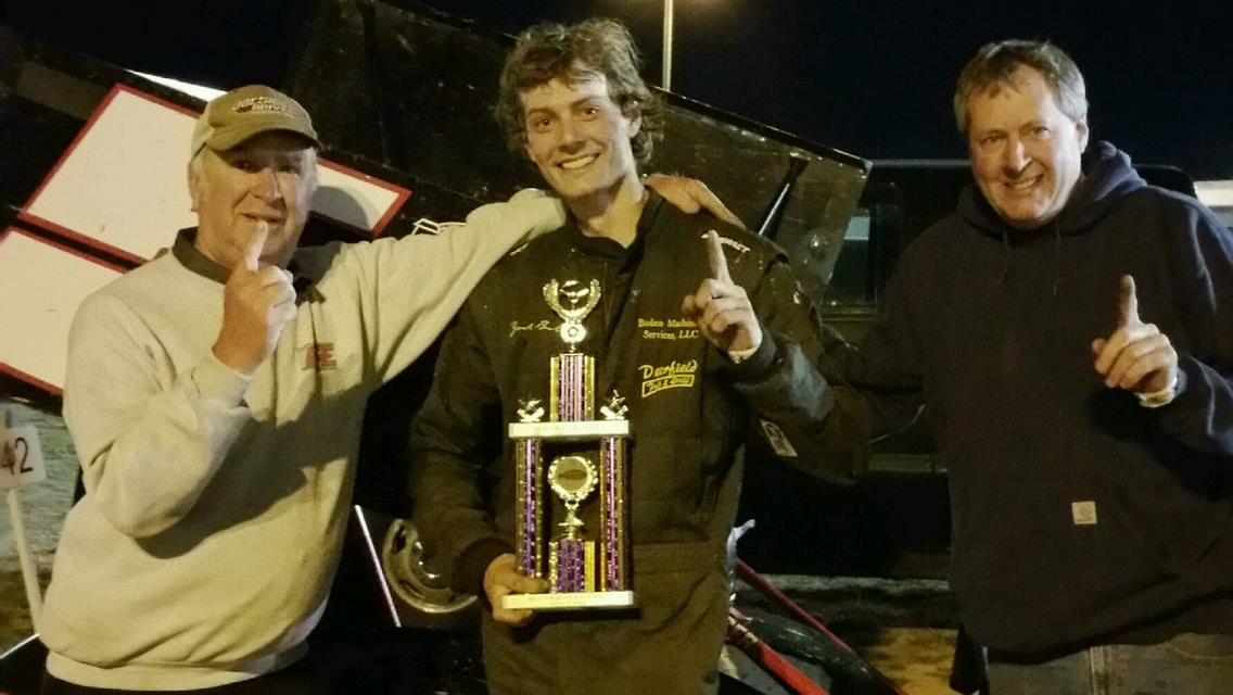 Zach Boden in victory lane at Beaver Dam Raceway