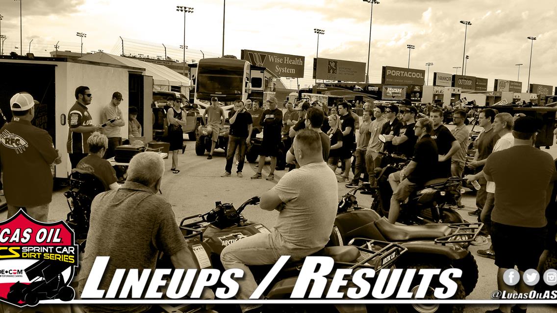 Lineup / Results - Lawton Speedway