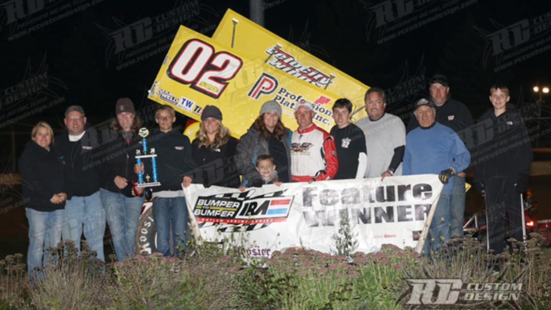 REINKE MASTERS HIGH SIDE, OUTRUNS NEITZEL FOR FILSKOV MEMORIAL VICTORY AT PLYMOUTH IN BUMPER TO BUMPER IRA OUTLAW SPRINT ACTION!