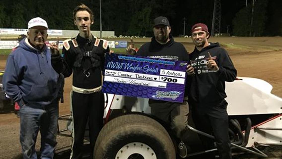 Cooper Desbiens Wins Wingless Sprint Series May 21st Event At CGS