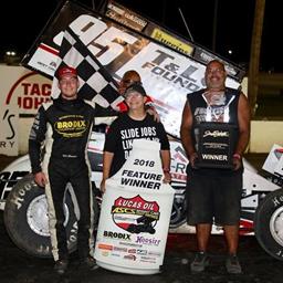 Covington Works the Cushion to Score the Win at Brown County Speedway
