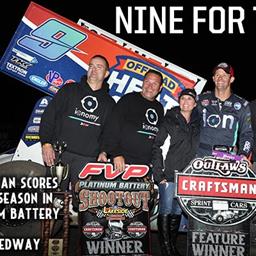 Daryn Pittman Convincingly Scores 9th Win of 2018 in FVP Platinum Battery Shootout at Lakeside Speedway