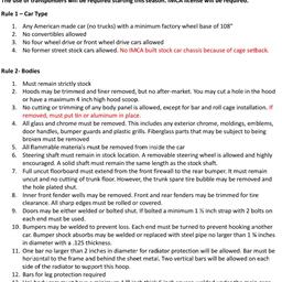 2025-2026 IMCA Hobby Stock Rule updates