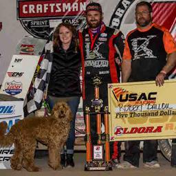 Ballou overcomes serious injuries for Eldora win
