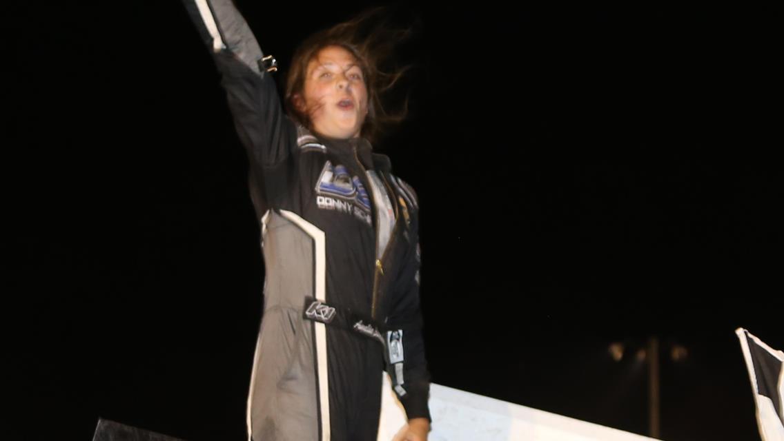 14-year-old Amelia Eisenschenk wins at I-90 Speedway