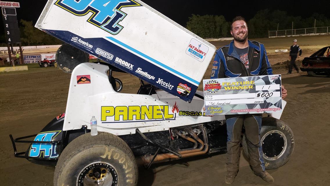 Hafertepe Snags ASCS Sooner Glory As Himebaugh Tops Champ Sprints At Creek County Speedway